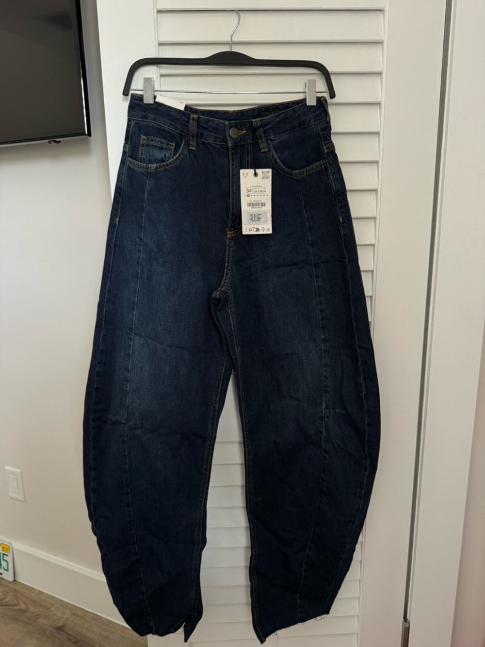 Zara Dark Blue Balloon Leg Jeans